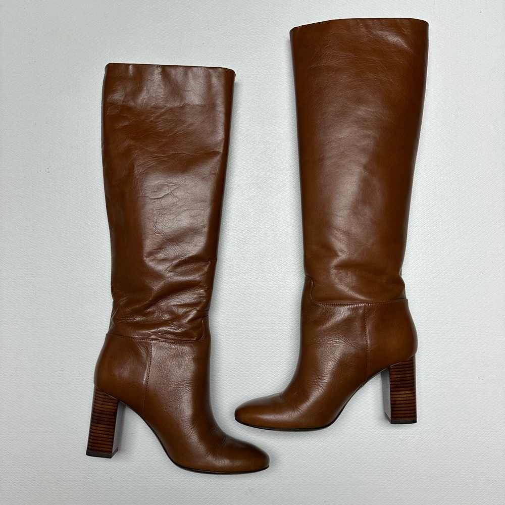 Tory Burch Tall Devon Boot in Carmelite Brown Size 6 1/2  EUC